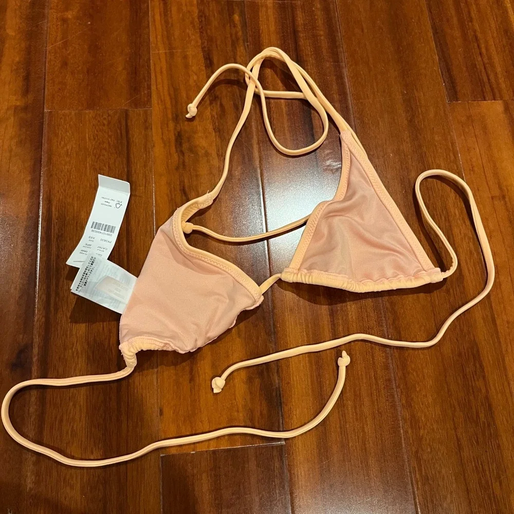 J.Crew Bikini Top Swim Triangle Unpadded Peach Orange Swim New NWT Size XXS‎ 2XS
